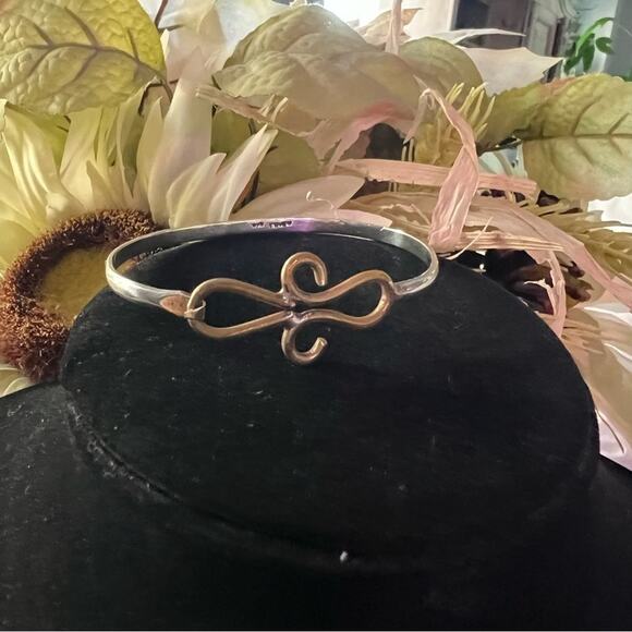 925 Sterling Silver & Copper Bracelet - Picture 2 of 10